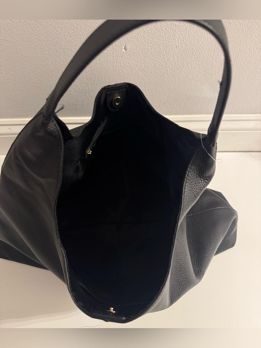 AQUA Slouchy Leather Hobo Tote NEW - Picture 9 of 16
